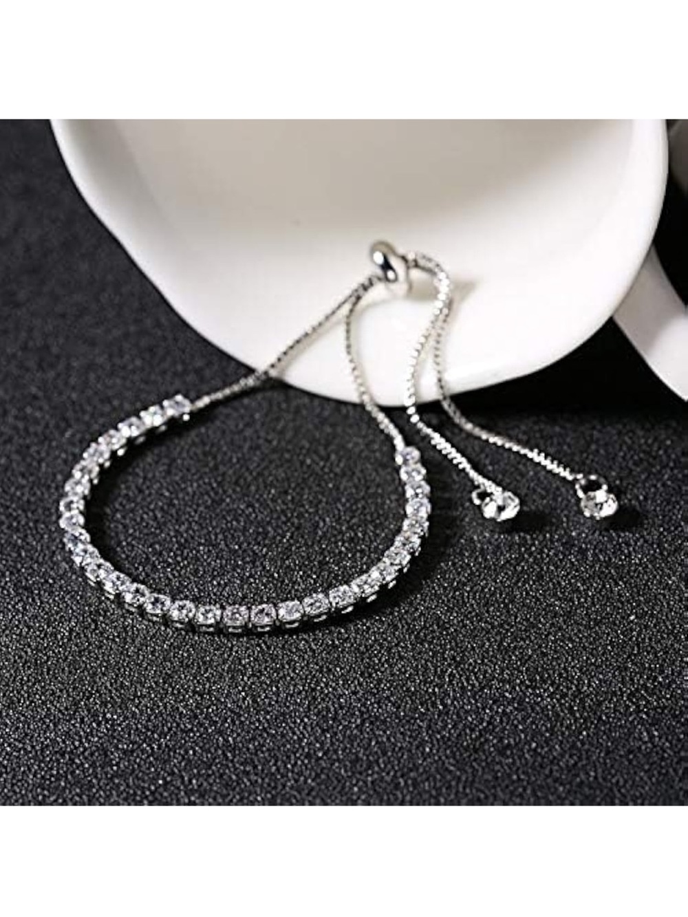 Cubic Zirconia Tennis Bracelet 4mm Adjustable Sparkle Jewelry Fifi’s Closet - Picture 8 of 10